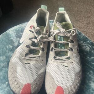 Nike White and Green Athletic Shoes